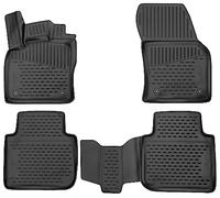 WALSER Alfombrillas de goma a medida XTR compatible con Skoda Kodiaq 10/2016-2023, alfombrilla coche, protector de suelo coche