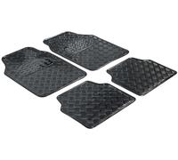 WALSER alfombrillas de goma, alfombrillas universales metálicas para coches, juego completo de tapetes a cuadros, alfombrilla protectora 28023