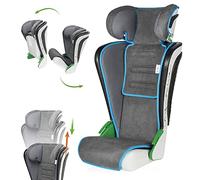 WALSER asiento de coche premium Noemi, ECE R129 asiento elevador coche niños 100-135 cm (aprox. 3-8 años), cómodo asiento infantil para los coches con/sin i-Size, tamaño 57x46x22 cm antracita/azul