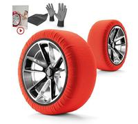 Walser Basic Cadenas de Nieve Active, Juego de 2 Cadenas de Nieve Textiles, Cadenas de Nieve de Tela para Coche, Cadenas de Invierno Coche Rojo XL