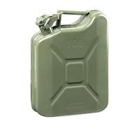 WALSER bidón gasolina metal 10 litros, bidón gasóleo metal certificado ONU con tapón de seguridad, bidón gasolina, bidón combustible metal, bidón gasolina metal verde oliva 30x13x40,5 cm