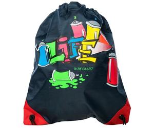 Walser Bolsa de Deporte para niños Graffiti, Bolsa de Viaje para niños, Bolsa de Deporte, Bolsa de Zapatos para niños 39x33,5cm Azul