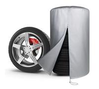 Walser Bolsa para neumáticos de Coche, Almacenamiento de neumáticos de Coche para 4 neumáticos, Cubierta para neumáticos de Coche, Cubierta para neumáticos Plata 17-18 Pulgadas
