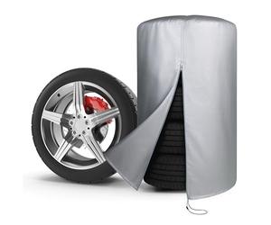 Walser Bolsa para neumáticos de Coche, Almacenamiento de neumáticos de Coche para 4 neumáticos, Cubierta para neumáticos de Coche, Cubierta para neumáticos Plata 15-16 Pulgadas