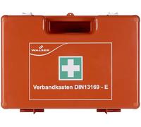 WALSER botiquín de primeros auxilios conforme a la norma DIN 13169:2021, botiquín laboral 2026 con soporte de pared, kit sanitario de 166 piezas a partir de 50 personas