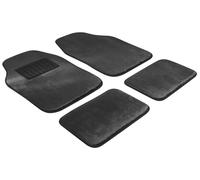 WALSER Car Comfort Carpet 8mm Velours, Universal Floor Mats, Car Mat Set 4 pieces black