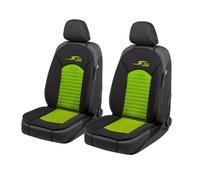 Walser Car Comfort S-Race - Fundas para asientos de coche, 2 unidades, color verde y negro