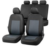 Walser Car Seat Cover Sandray Complete Set, Universal Car Seat Covers Grey-Black