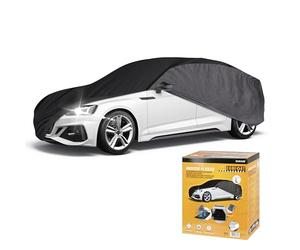 WALSER CarComfort Avión Garaje completo suave y transpirable para uso interior Indoor Eco, lona antipolvo Almacenamiento en invierno Coche Talla 2 negro