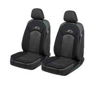 Walser CarComfort Cubierta del Asiento del Coche S-Race 2 Piezas, Premio Muy Bueno* Cubierta del Asiento Universal y la Almohadilla projectora Negro