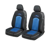 WALSER CarComfort Cubierta del Asiento del Coche S-Race 2 Piezas, Premio Muy Bueno* Cubierta del Asiento Universal y la Almohadilla projectora BLU/Negro