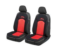 Walser CarComfort Cubierta del Asiento del Coche S-Race 2 Piezas, Premio Muy Bueno* Cubierta del Asiento Universal y la Almohadilla projectora Rosso/Negro