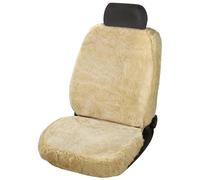Walser Funda de Asiento de Coche de Piel de Cordero Nineve, Funda de Asiento 100% Piel de Cordero para Coche, Cubierta de Cuero de Oveja de 1 Pieza para los Asientos Delanteros del Auto Beige