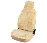 Walser Funda de Asiento de Coche de Piel de Cordero Zoya, Funda de Asiento 100% Piel de Cordero para Coche, Funda de Piel de Cordero de 1 Pieza para los Asientos Delanteros del Coche Beige