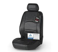 WALSER Funda de Asiento de Coche Ranger, Funda de Asiento de Cuero de Tamaño Universal, Protección de Asiento de Coche de Cuero Genuino negro