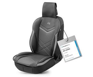 Walser Funda de Asiento de Coche Rey, Universal Almohadilla Protectora en Negro-Gris, para Coches y Camiones con aspecta de Carreras