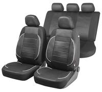 Walser Funda de Asiento de Coche Rover con Cremallera, Zipp-IT, 2 Fundas de Asiento Delanteras, 1 Funda de Asiento Trasera Negro 13402