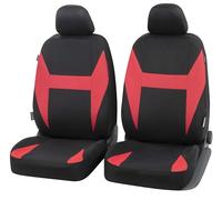 Walser Funda de Asiento Delantero Caledon, Fundas universales de Asiento de Coche Negro-Rojo, Fundas de Asiento de poliéster 13324