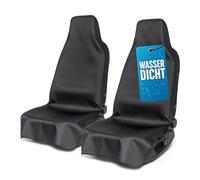 WALSER Funda protectora para asiento de coche, 2 fundas protectoras para asientos delanteros, funda protectora para coche 100 % repelente al agua y a la suciedad, color negro