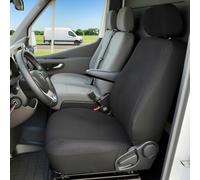 WALSER Fundas de asiento de coche Transporter en tejido compatible con VW T4, 1 asiento individual delantero (hueco reposabrazos)