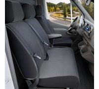 Walser Fundas de Asiento de Coche Transporter en Tejido Compatible con VW T5, 1 Asiento Individual Delantero (Hueco reposabrazos)