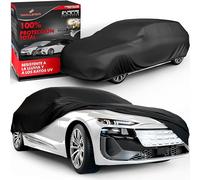 Walser Lona impermeable para coche, 100 % resistente a la intemperie, cubierta para coche, cubierta para exterior, lona impermeable, lona para coche, tamaño 4, color negro