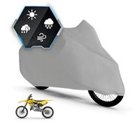 Walser Lona Moto All Weather Basic L, 100% Impermeable Lona Moto al Aire Libre, Lona Moto protección para Todas Las Estaciones, Lona Moto, Accesorios Moto Lona Plata 250x100x130 cm