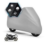 Walser Lona Moto All Weather Basic M, 100% Impermeable Lona Moto al Aire Libre, Lona Moto protección para Todas Las Estaciones, Lona Moto, Accesorios Moto Lona Plata 215x95x120 cm