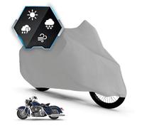 Walser Lona Moto All Weather Basic XL, 100% Impermeable Lona Moto al Aire Libre, Lona Moto protección para Todas Las Estaciones, Lona Moto, Accesorios Moto Lona Plata 255x110x135 cm