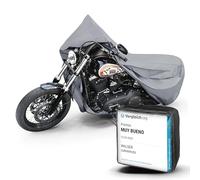 WALSER Lona Moto L de PVC Resistente Lona Impermeable, Premio Muy Bueno* Funda Compatible con Vespa, Cubierta Moto al Aire Libre, Cubierta Motocicleta con Bolsa Gris 250x100x130cm