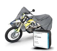 WALSER Lona Moto XL de PVC Resistente Lona Impermeable, Premio Muy Bueno* Lona Compatible con Vespa, Lona Moto al Aire Libre, Lona Impermeable, Accesorios Moto, Lona Moto con Bolsa Gris 255x11x135cm