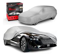 WALSER Lona para Coche All Weather, 100% Lona Impermeable para Coche, Lona Impermeable para Coche, Garaje Completo Talla 5 Combi Plata