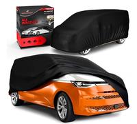 WALSER Lona para Coche/Funda de Protección Auto Exterior Todo Tiempo Basic - 100% Impermeable y Resistente a las Intemperies, Protección UV, Nieve y Polvo, Tamaño 12, Negro