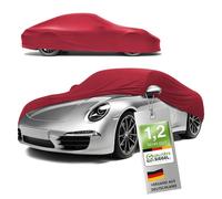 WALSER Premium Avión Garaje Completo Suave y Transpirable para Uso Interior Indoor Stretch Plus, Lona Antipolvo Almacenamiento en Invierno Coche Talla 2 Rojo
