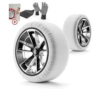 WALSER Premium cadenas de nieve Ultra Grip, juego de 2 cadenas de nieve textiles, eslabones de invierno de tela para coche, eslabones de invierno coche blanco XS