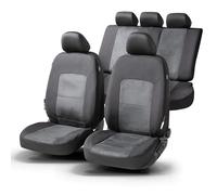 Walser Premium Funda de Asiento Ellington con Cremallera, Zipp-IT 2 Fundas de Asiento Delanteras, 1 Funda de Asiento Trasera Negro/Gris 11865