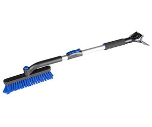 WALSER Rascador de hielo telescópico, rascador de hielo giratorio, rascador de coche extensible 77,5-100 cm negro/azul