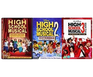 Walt Disney's High School Musical Trilogy Complete All 3 Movies (3 Discs) Triple Pack DVD Collection : Part 1 - High School Musical / High School Musical 2 / High School Musical 3 + Loads of Extras