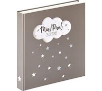 walther design Álbum de fotos antracita 28 x 30,5 cm Álbum de bebé con recorte de portada y estampado de lámina, Baby Magical UK-205