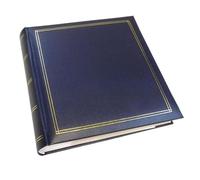 walther design Álbum de fotos azul 200 fotos 13 x 18 cm Álbum de inserción de notas imitación cuero con relieve, Monza ME-139-L