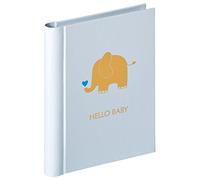 walther design Álbum de fotos azul 30 fotos 11,5 x 15,5 cm Mini álbum con relieve y encuadernación con lazo Baby Animal MA-148-L