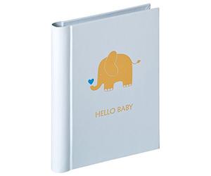 walther design Álbum de fotos azul 30 fotos 11,5 x 15,5 cm Mini álbum con relieve y encuadernación con lazo Baby Animal MA-148-L