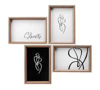walther design Bilderram Silhouette Wooden Gallery, 4 foton 10x15 cm, bok, NW415P