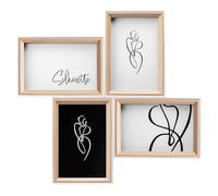 walther design Bilderram Silhouette Wooden Gallery, 4 foton 10x15 cm, nature, NW415H