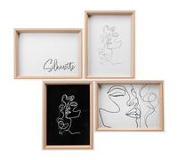 walther design Bilderram Silhouette Wooden Gallery, 4 foton 13x18 cm, nature, NW418H