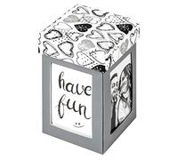 walther design Fotogeschenkbox Surprise Caja de explosión, Cartón fotográfico, Gris, 8,5 x 8,5 x 13,5 cm