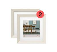 walther design EF220WD Marco de fotos color blanco, 20 x 20 cm, con paspartú, juego de 2 unidades, marco de madera Fiorito