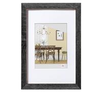 walther design Marco de fotos gris oscuro 30 x 40 cm Marco de madera con cristal artístico y paspartú Fiorito EFX040D