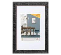 walther design Marco de fotos gris oscuro 21 x 29,7 cm (DIN A4) Marco de madera con cristal artístico y paspartú Fiorito EFX130D