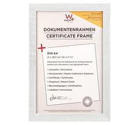 walther design EFX130W Marco de madera Fiorito Cristal artístico, 21x29,7 cm, blanco
